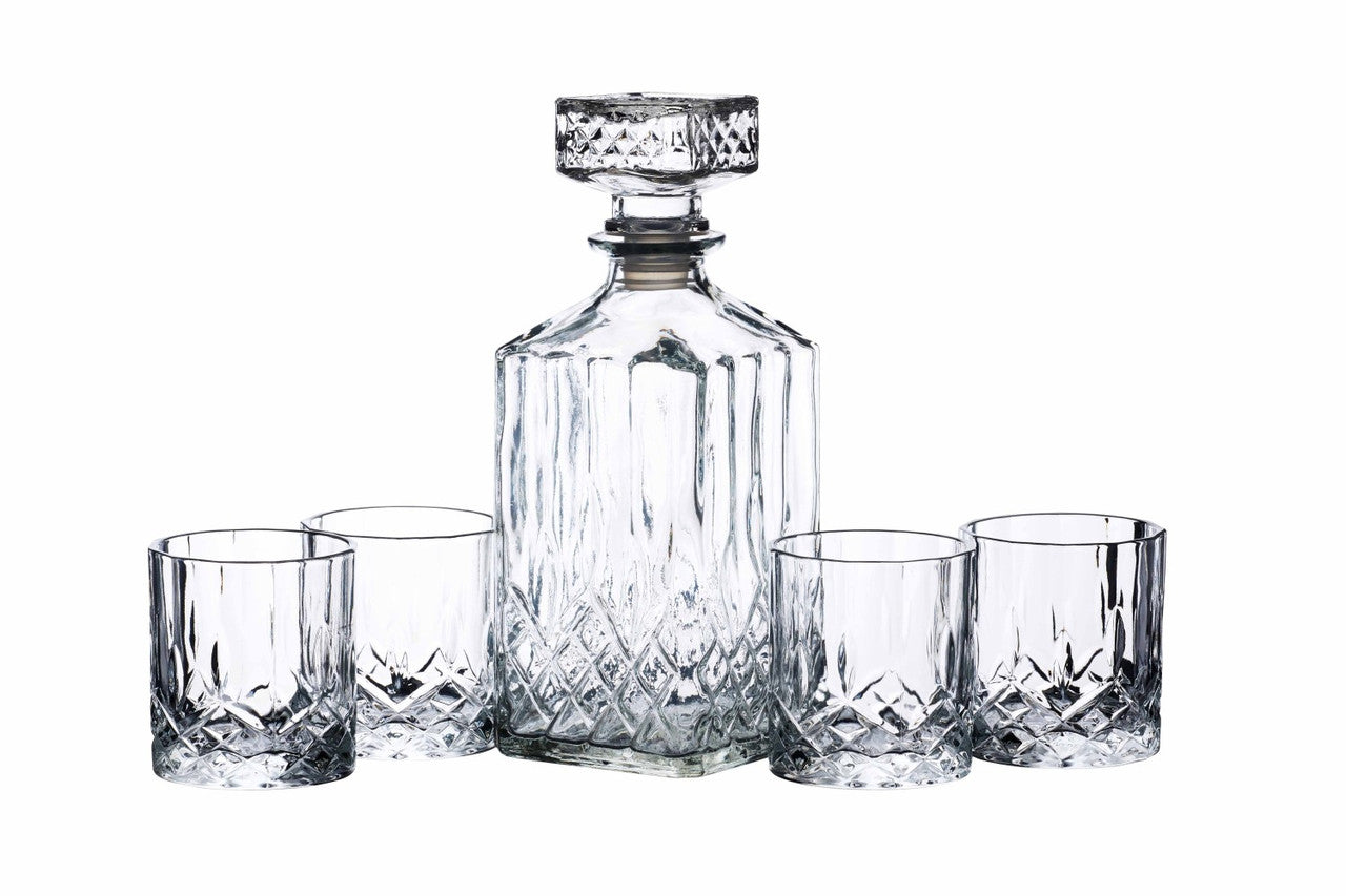 BarCraft Cut Glass Effect 900ml Decanter Set