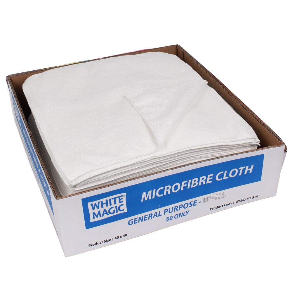 White Magic Commercial Microfibre General Purpose Cloth White