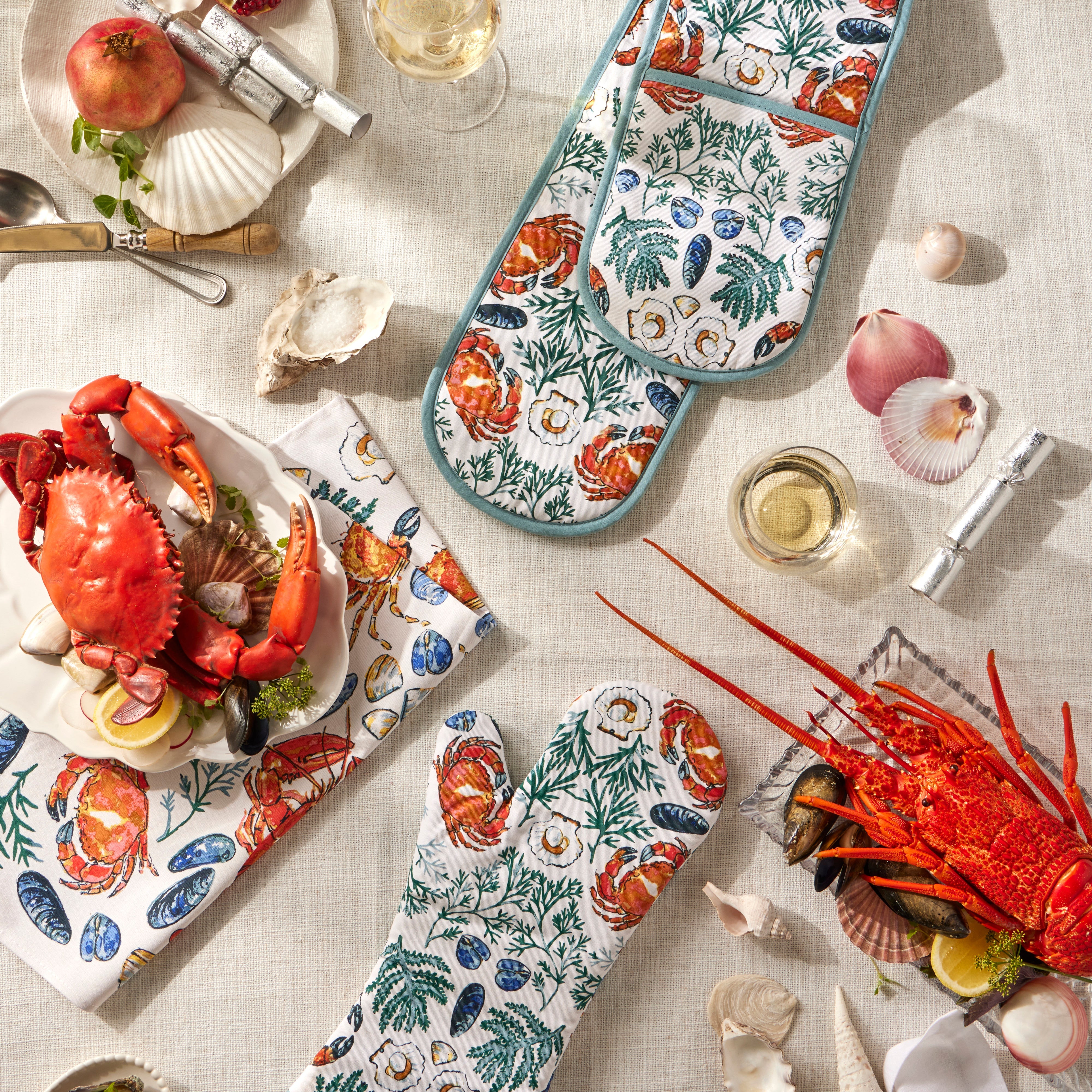 Ulster Weavers Shellfish Double Oven Glove Multi-Coloured