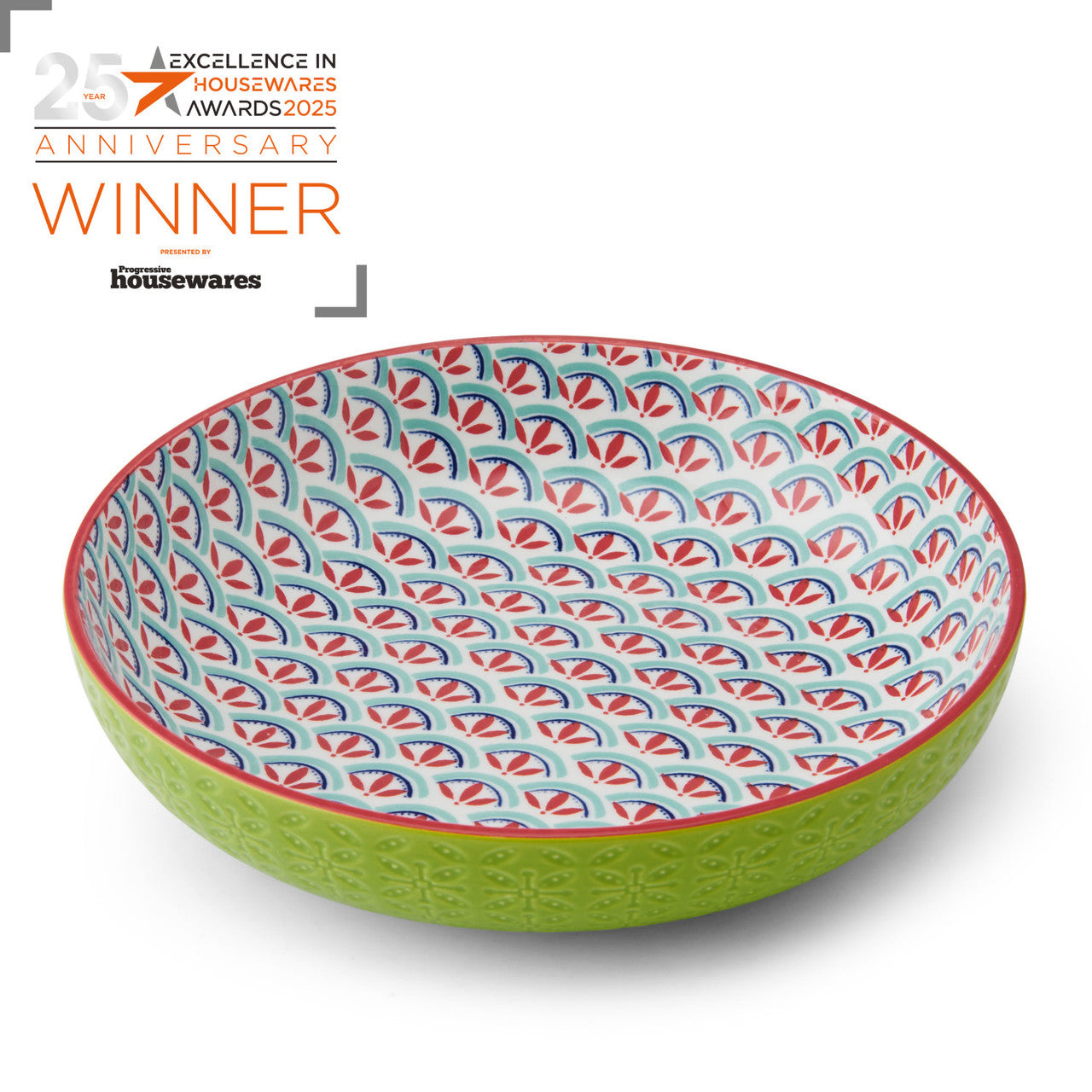 Mikasa Glazed Stoneware Coupe Bowl 21cm (Geometric Line)