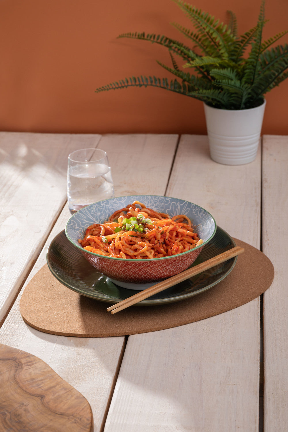 Mikasa Stoneware Ramen Bowl 21cm (Grey Floral)