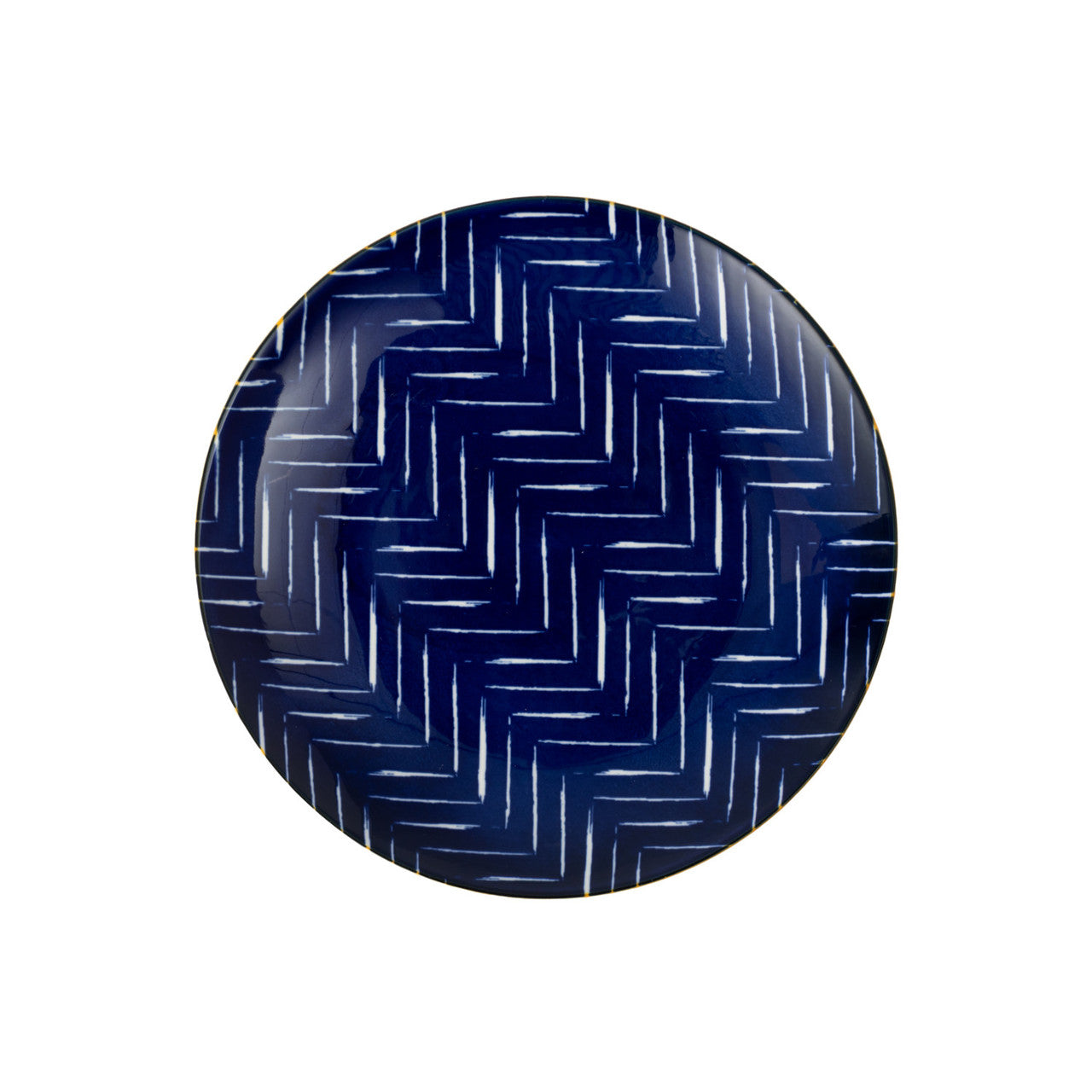 Mikasa Stoneware Side Plate 18cm (Indigo Chevron)