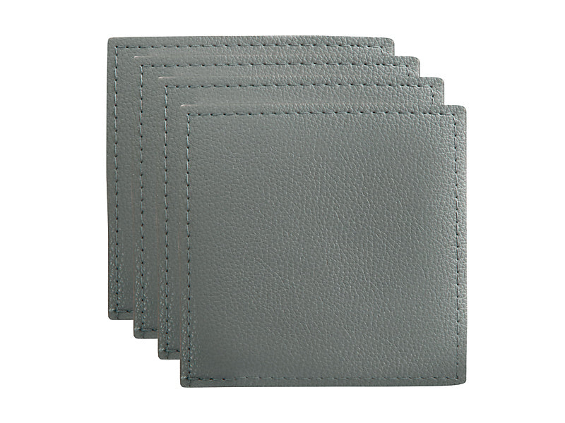 Maxwell & Williams Table Accents Leather Look Cowhide Coaster 10 x 10cm Grey 4 Piece