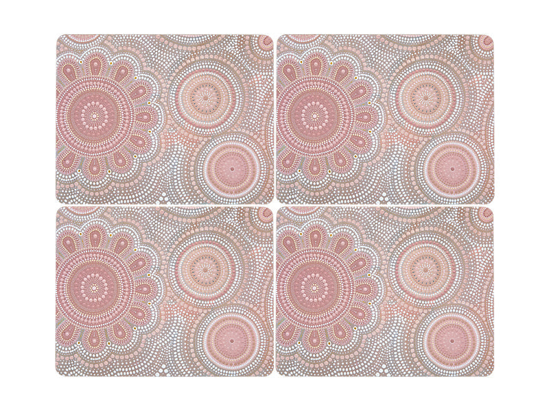 Maxwell & Williams Lou Martin Uplift Cork Back Placemat Pink 34 x 26.5cm 4 Piece