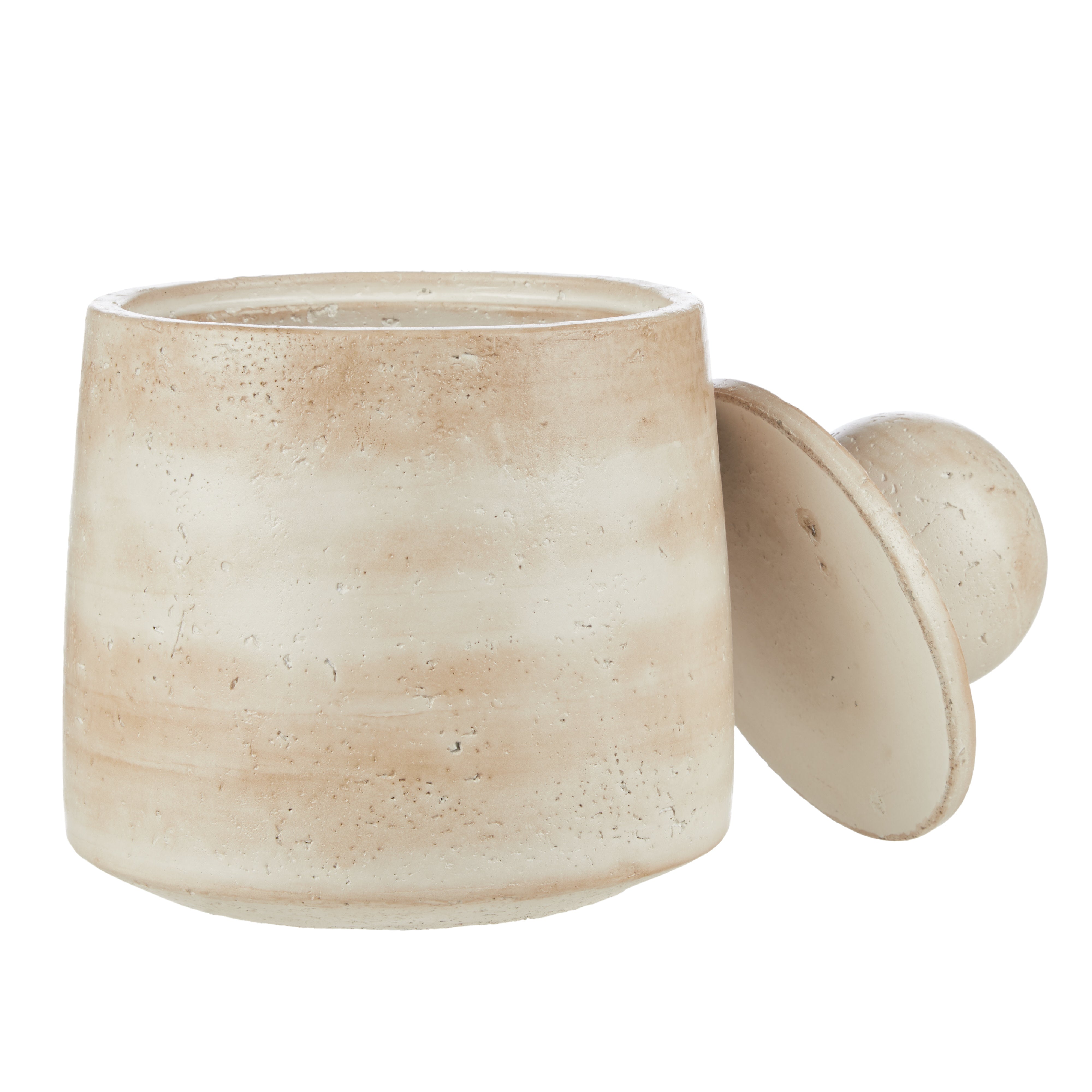 Amalfi Napier Canister Large Travertine