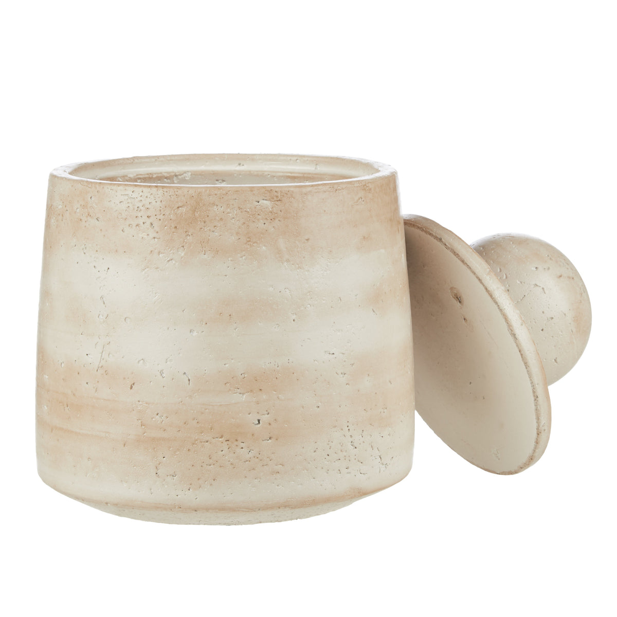Amalfi Napier Canister Large Travertine