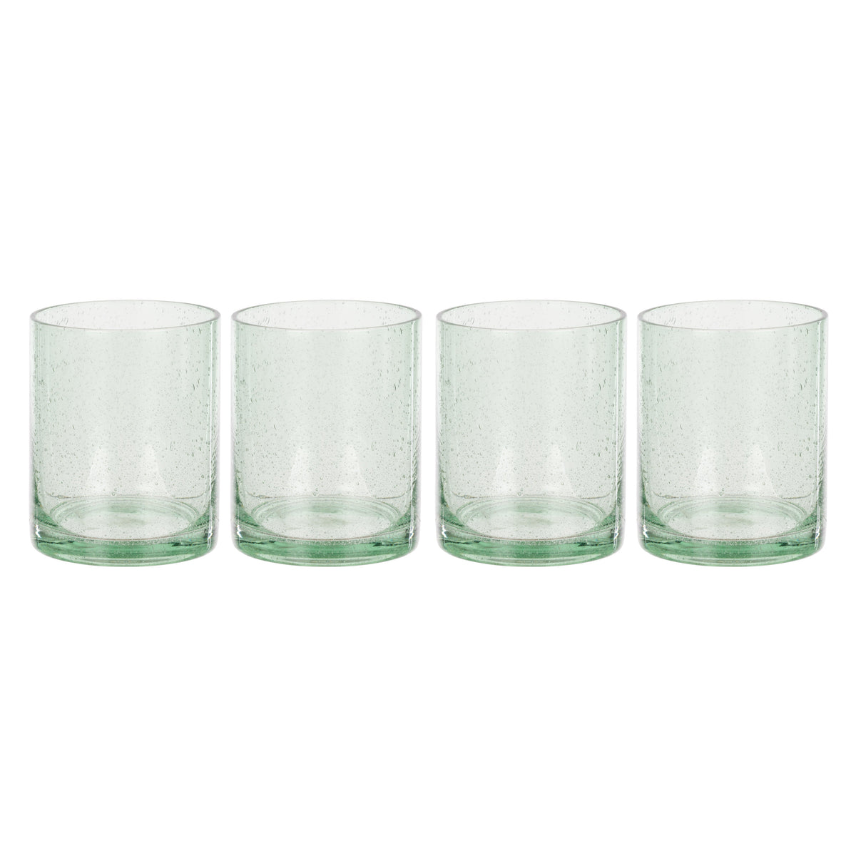 Davis & Waddell Saltara Bubble Glass Tumblers 350ml 4 Piece Set Green