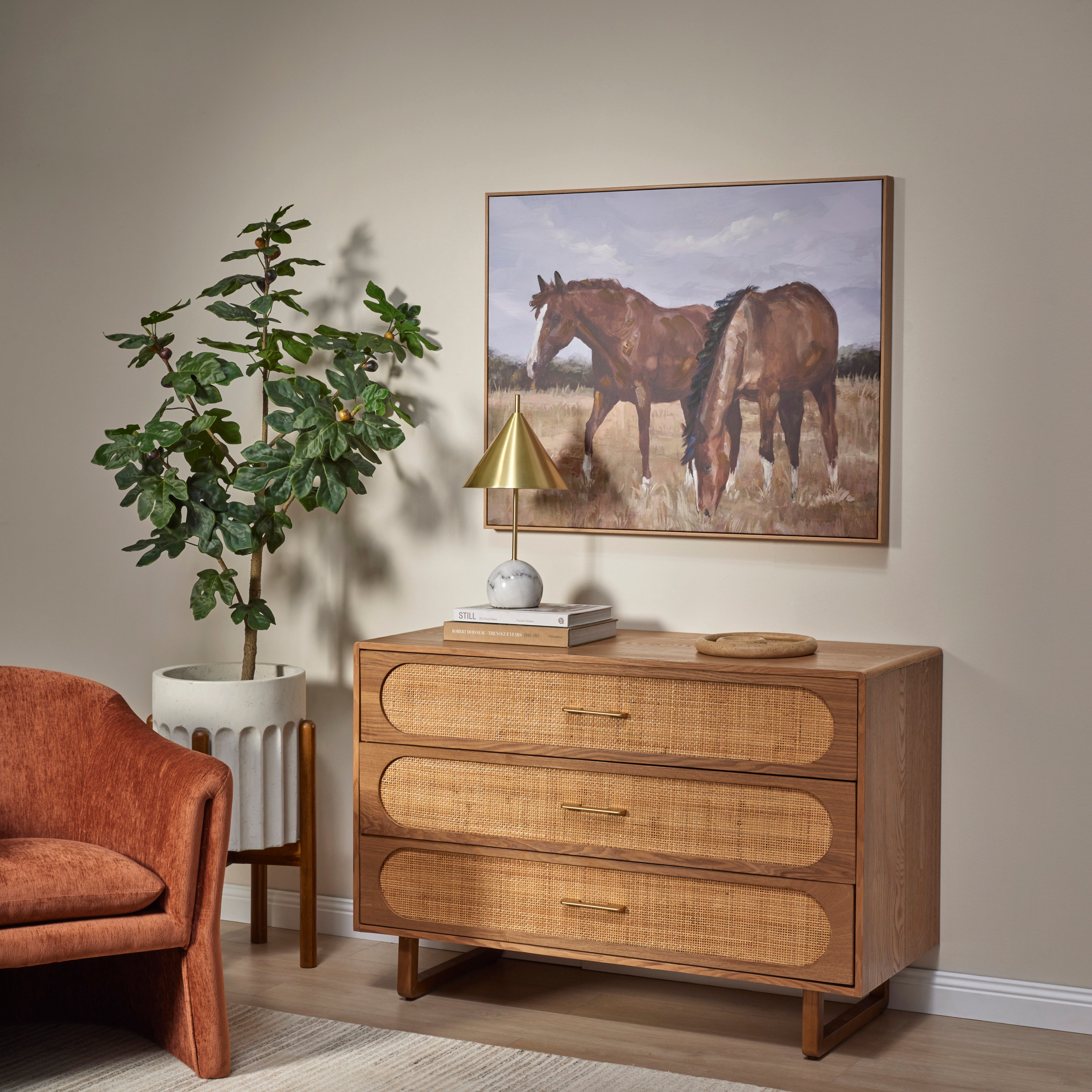 Amalfi Chestnut Hand Painted Wall Art Brown