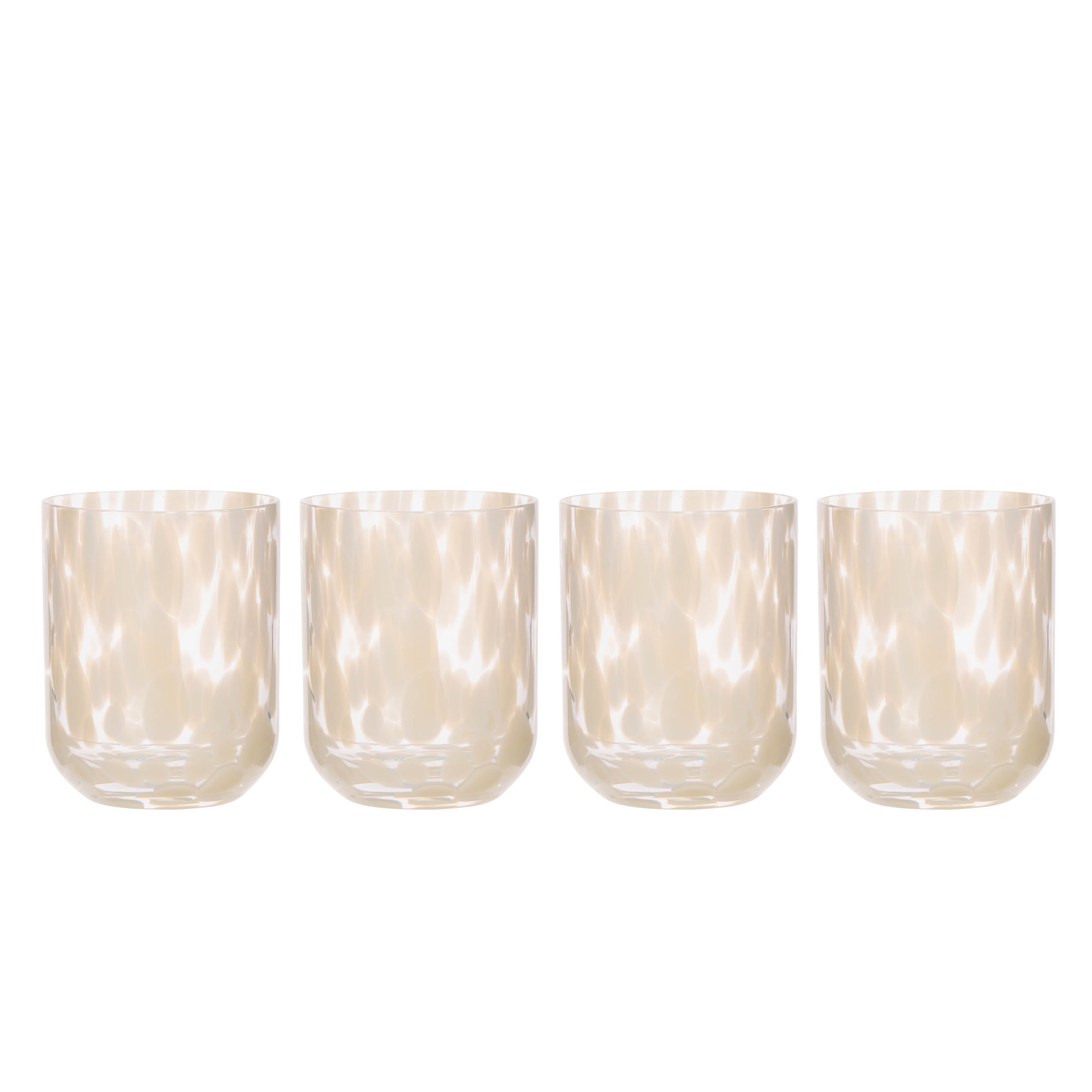Davis & Waddell Calani Tumbler 4 Piece Set 8x8x10cm Ecru