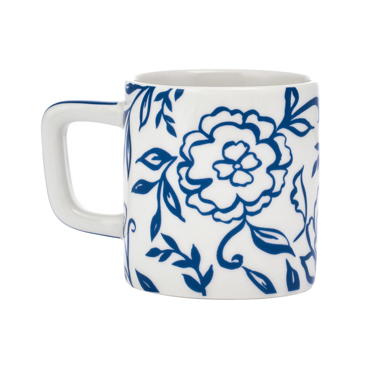 La Cafetière Ceramic Espresso Cup 120ml (White Blu Fiorato)