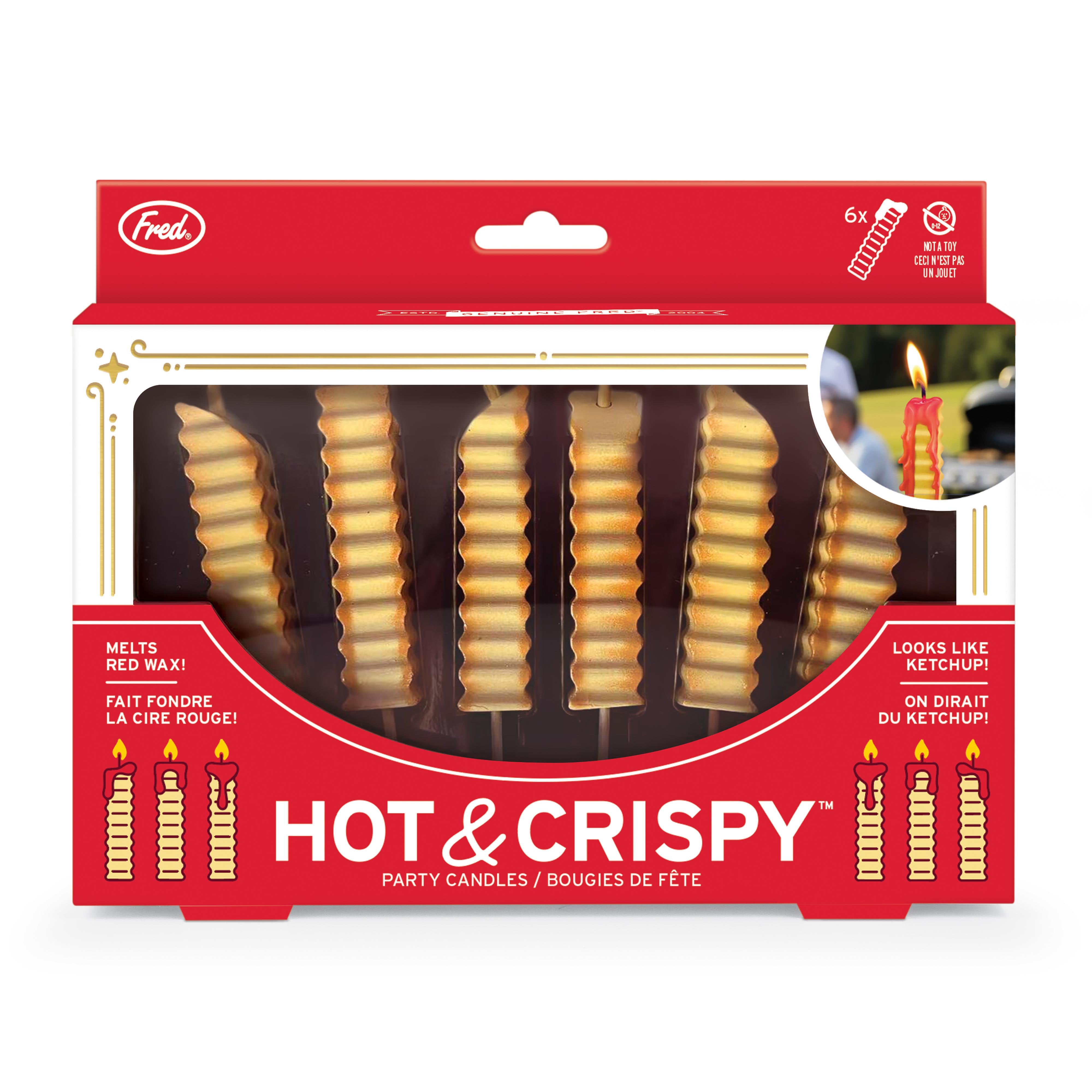Fred Hot and Crispy Birthday Candles 6 Piece Set Yellow