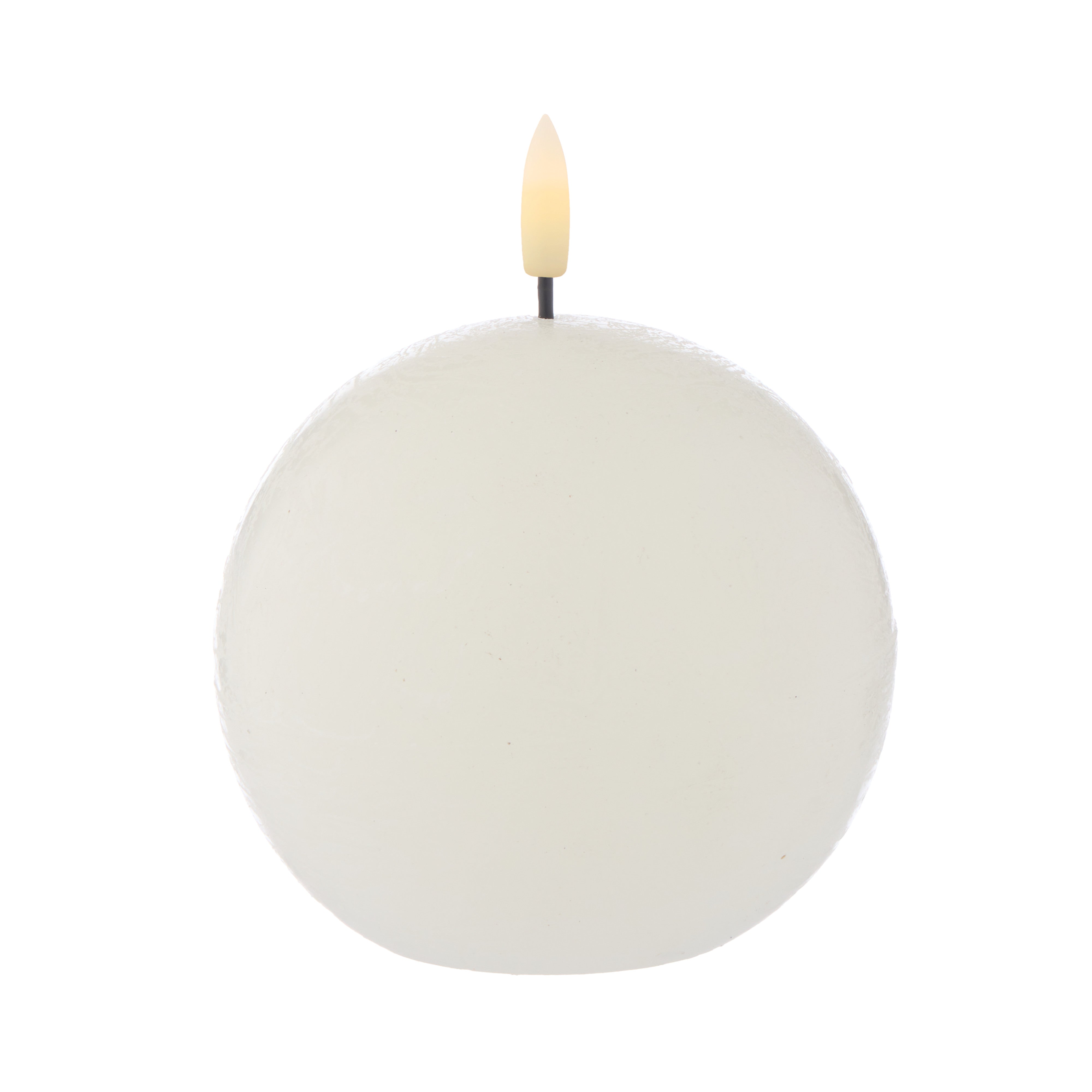 Amalfi Hughe LED Flickering Spherical Candle Rustic White