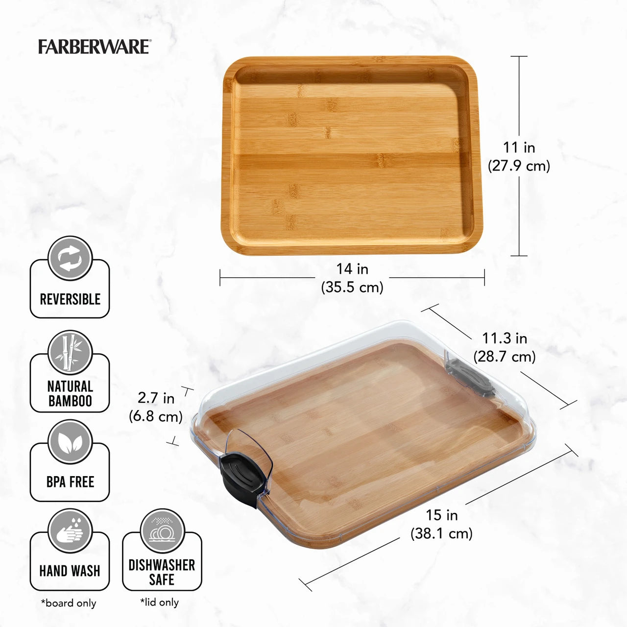Farberware Build-a-Board Bamboo Charcuterie Board (28 x 35.5cm)