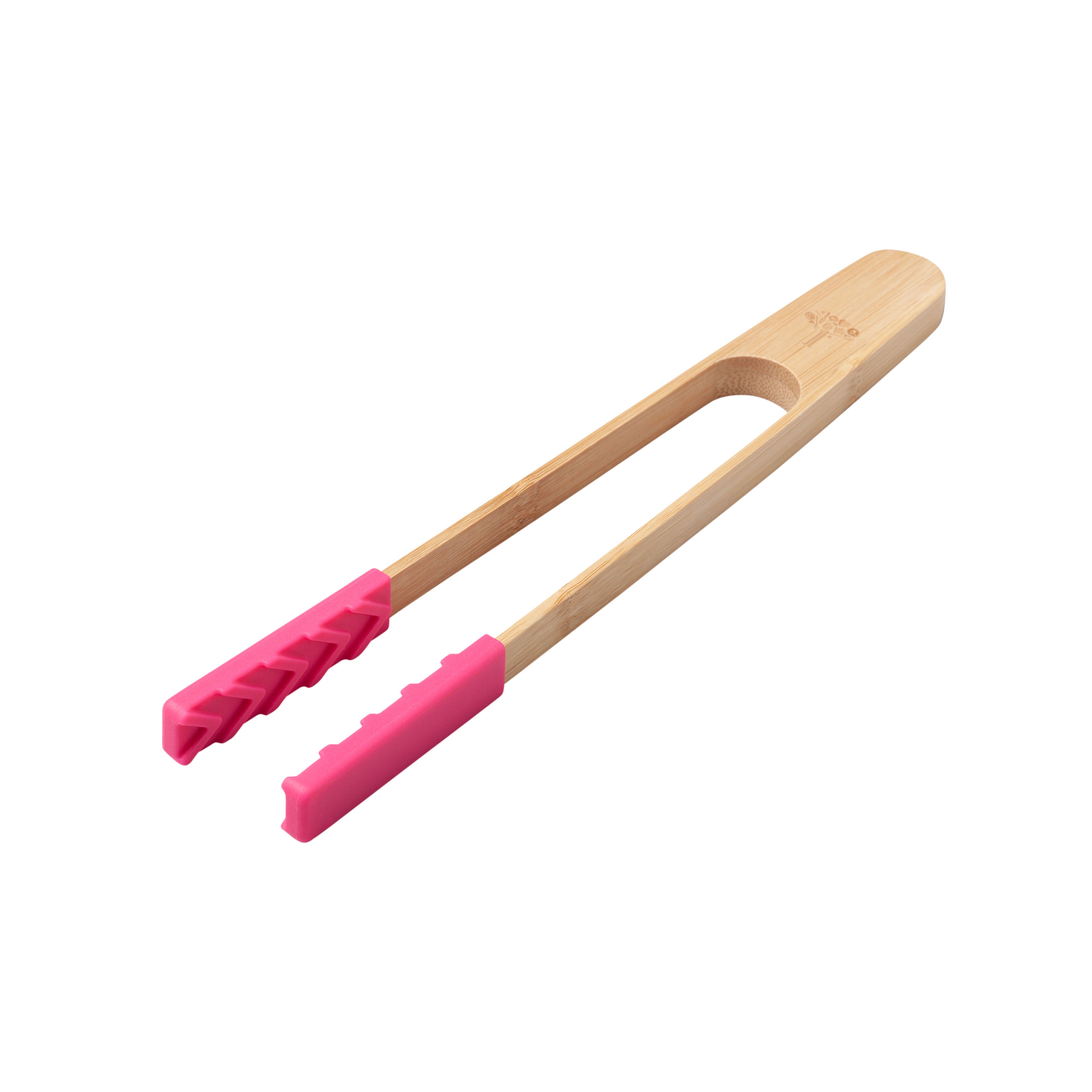 Zeal Bamboo Large Tongs with Silicone Ends (Neon Assorted)