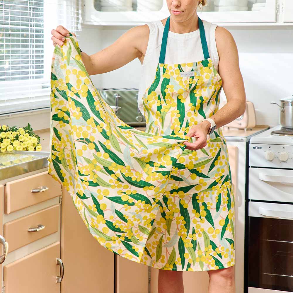 Annabel Trends Linen Cotton Tea Towel Golden Wattle