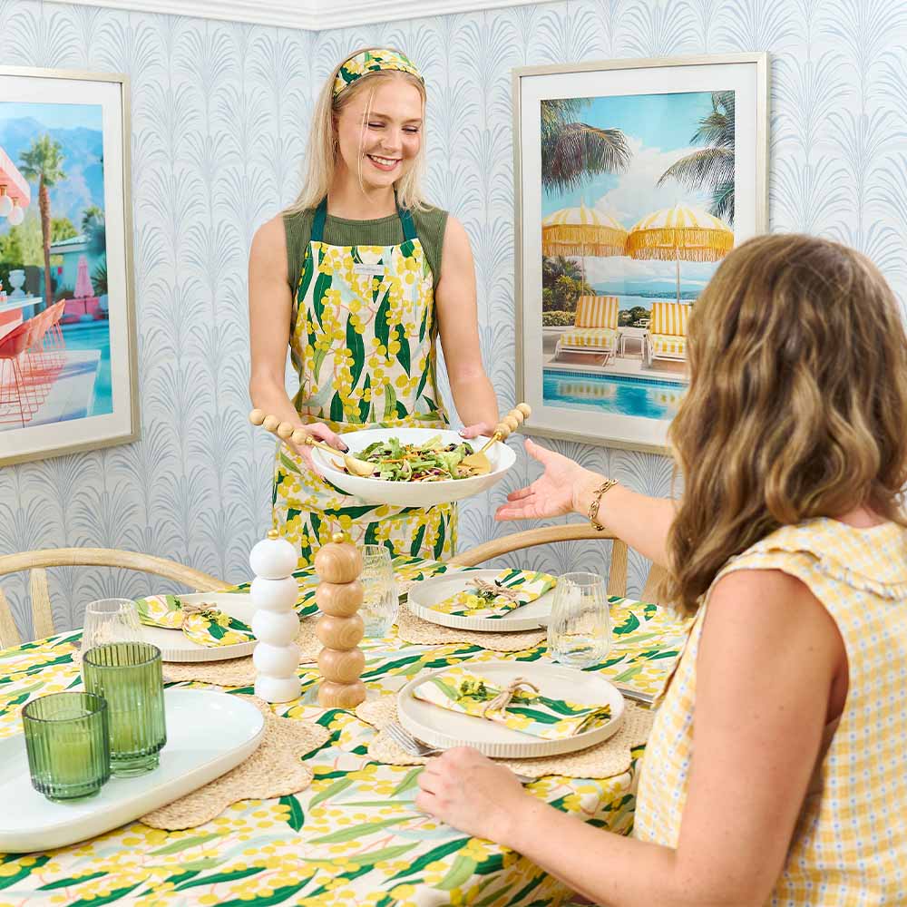 Annabel Trends Linen Cotton Tablecloth Golden Wattle Large 138cm x 300cm