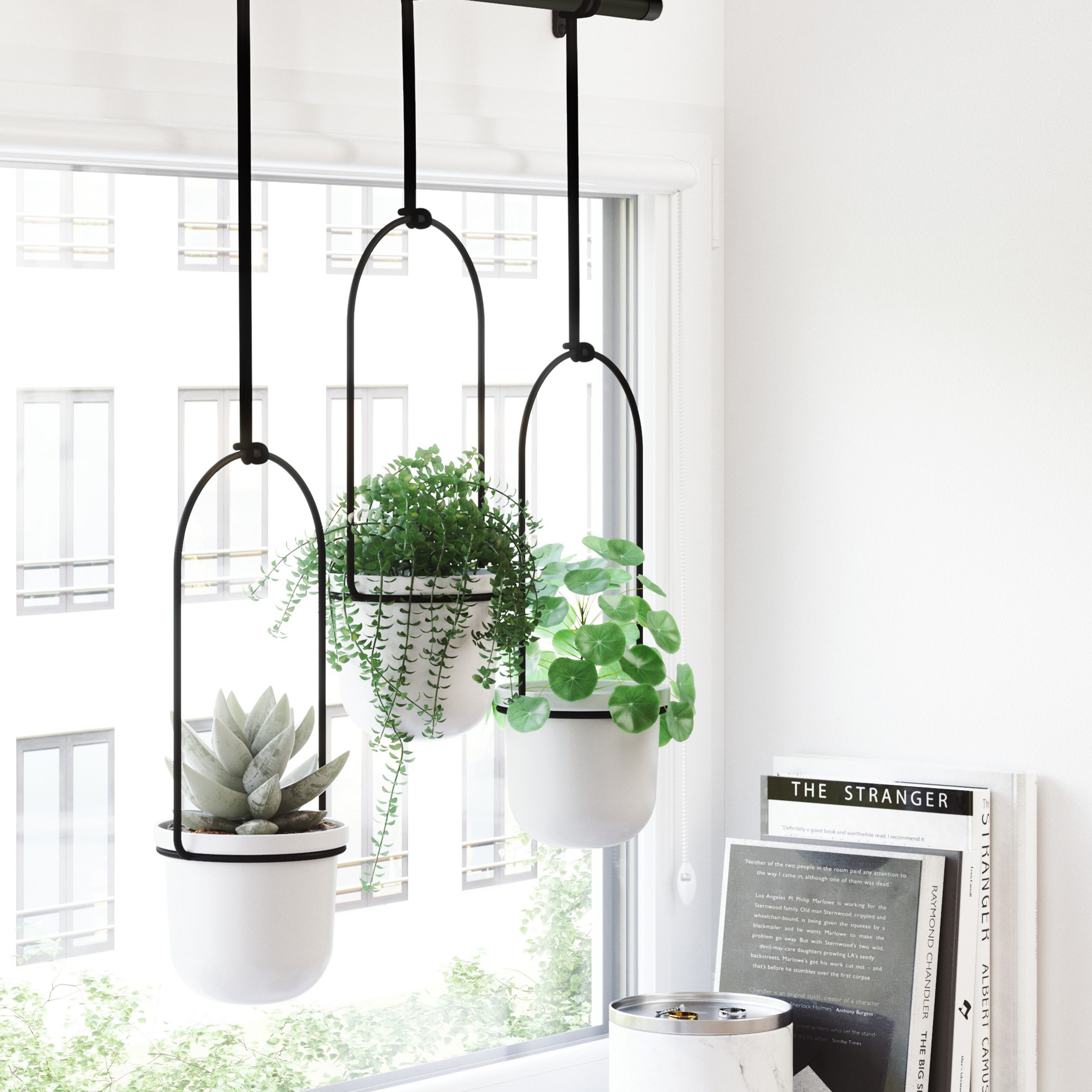 Umbra Triflora Hanging Planter White & Black
