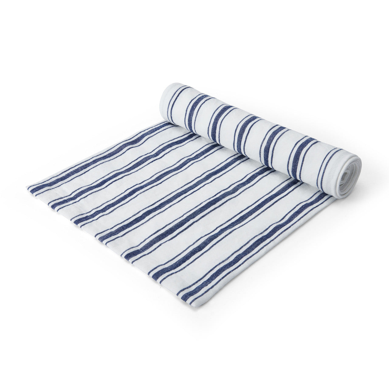 Mikasa Cotton & Linen Blend Stripe Table Runner 230cm (Blue)