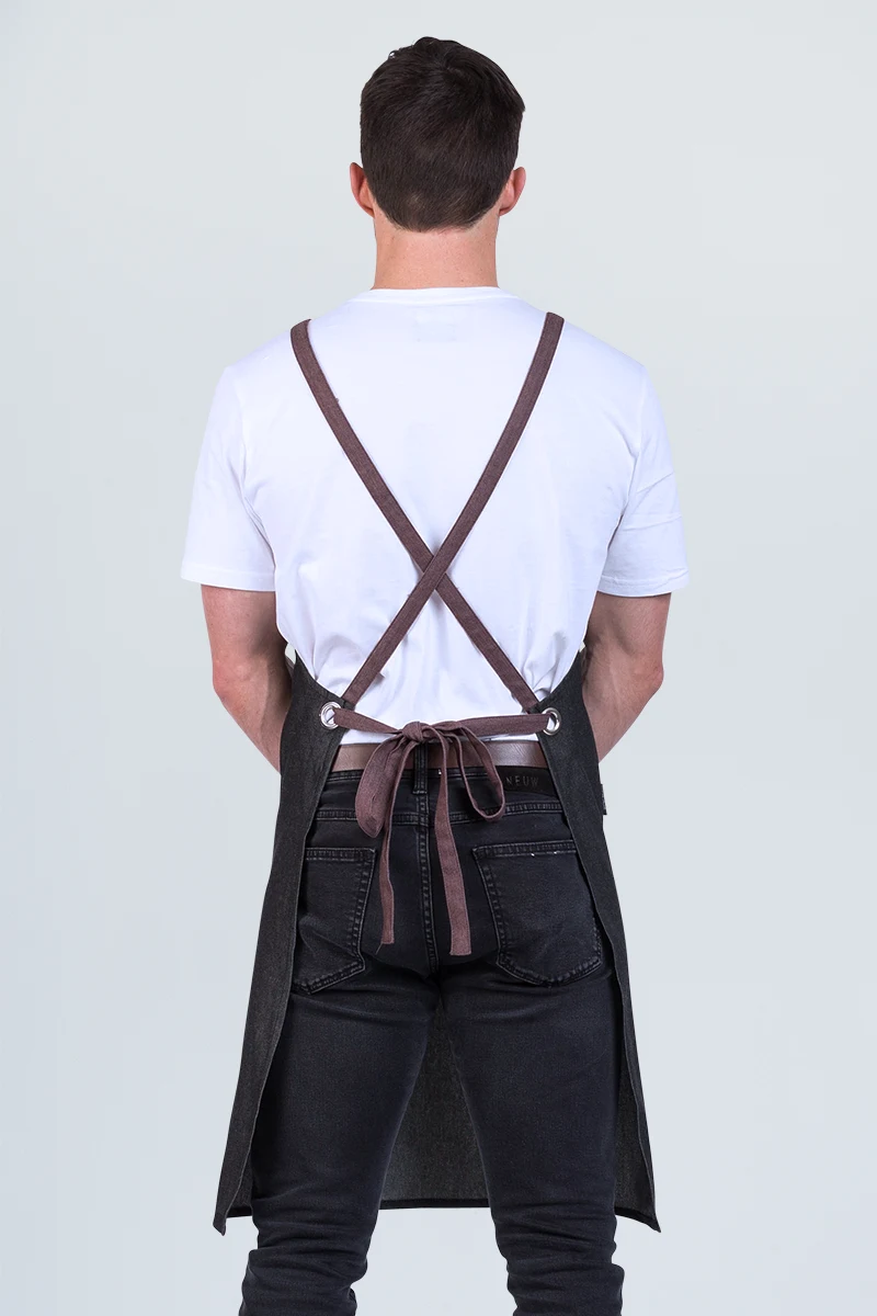 Aussie Chef Grey Combo Bib Apron - Wine