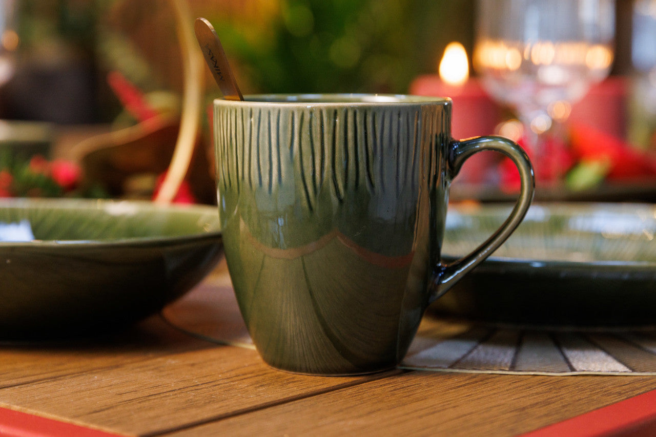 Mikasa Jardin Stoneware Mug Set 4 Piece 420ml (Green)