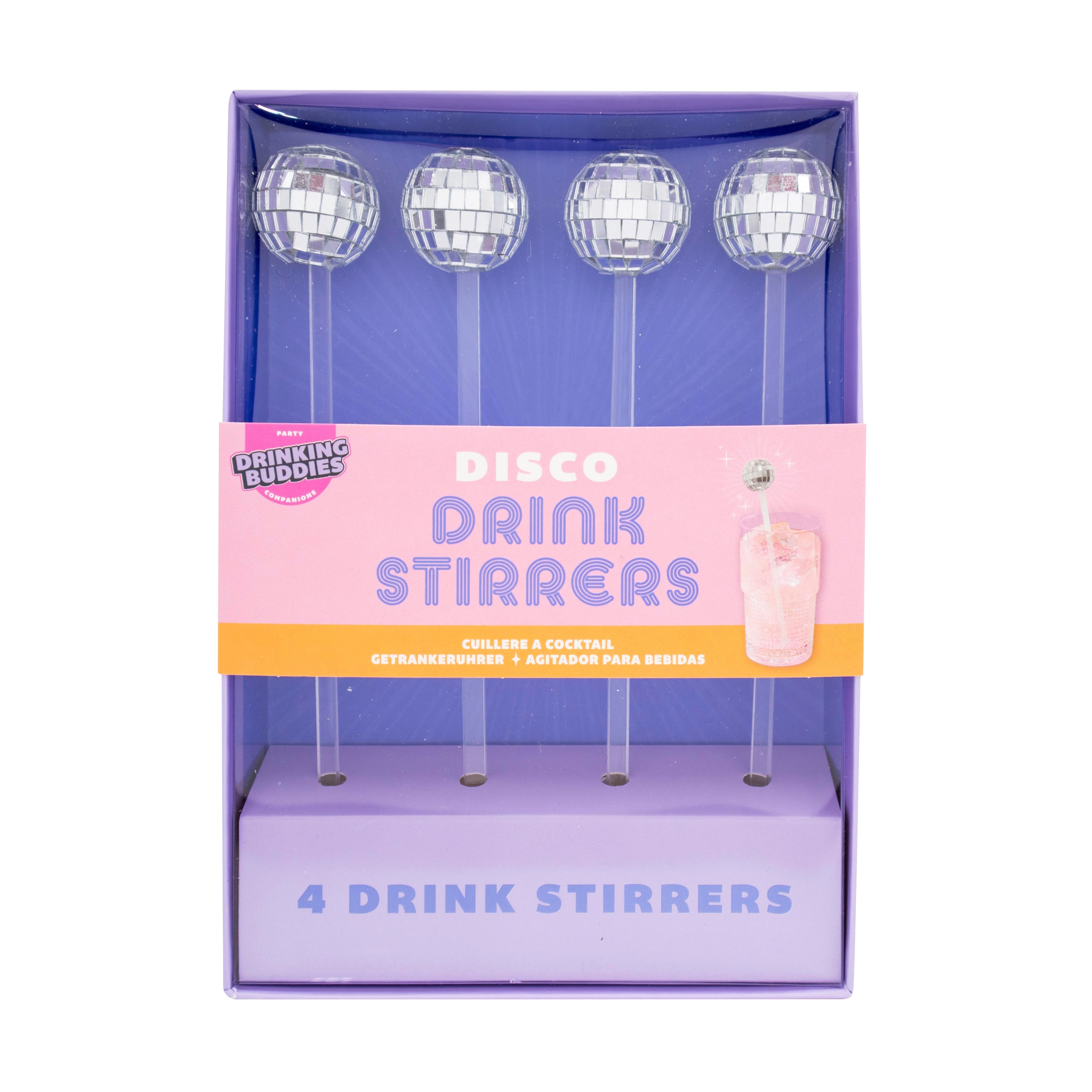 Drinking Buddies Disco Drink Stirrers 4 Piece Set