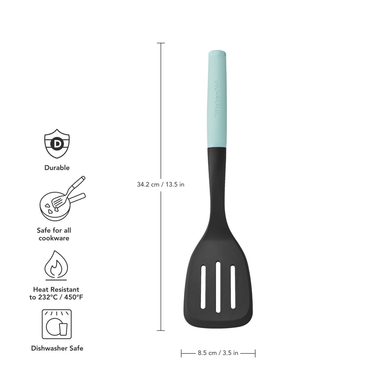 KitchenAid Soft Grip Slotted Turner (Mineral Water)