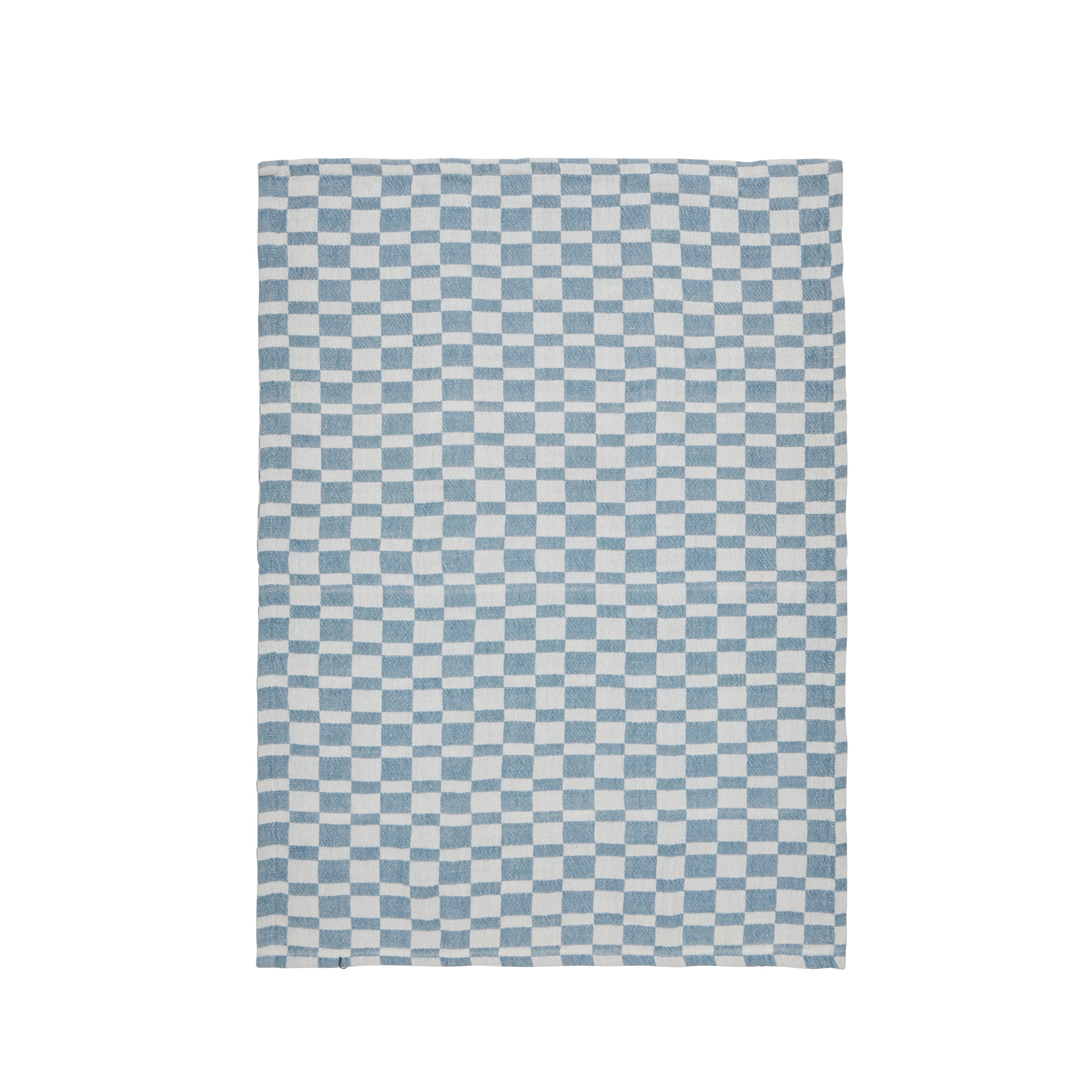 Davis & Waddell Heritage Check Cotton Tea Towel 2 Piece Set Blue & White
