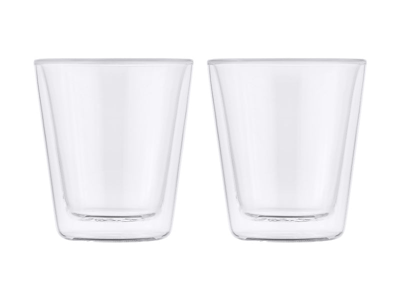 Maxwell & Williams Blend Double Wall Conical Cup Clear 200ml 2 Piece