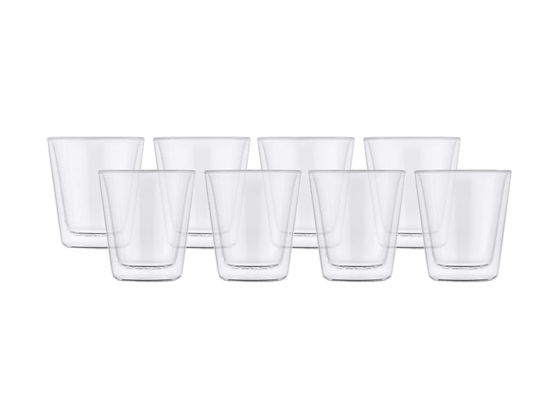 Maxwell & Williams Blend Double Wall Conical Cup Clear 200ml 8 Piece