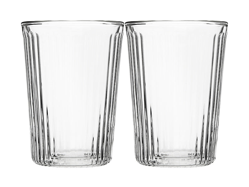 Maxwell & Williams Blend Stripey Double Wall Cup Set 2 Clear 360ml