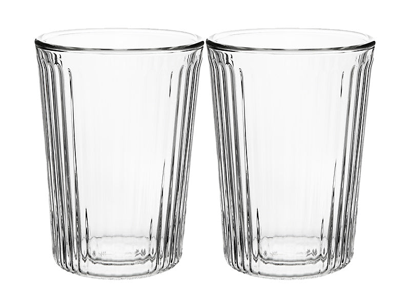 Maxwell & Williams Blend Stripey Double Wall Cup Set 2 Clear 360ml