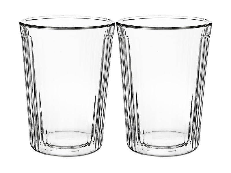 Maxwell & Williams Blend Stripey Double Wall Cup Set 2 Clear 360ml
