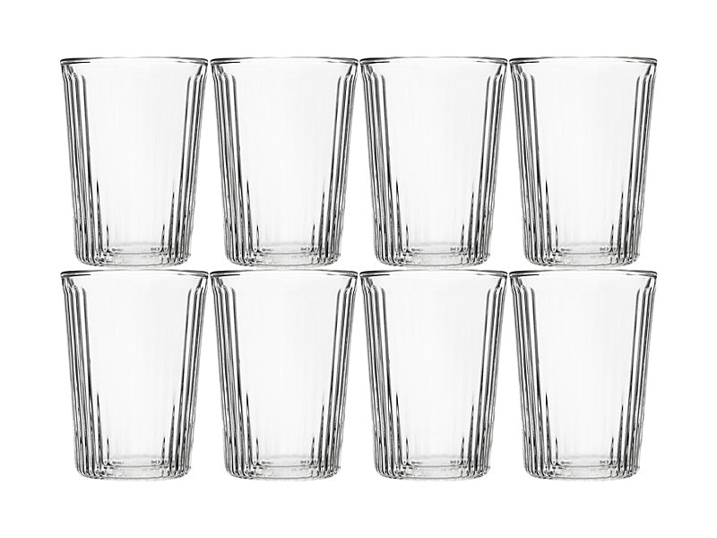 Maxwell & Williams Blend Stripey Double Wall Cup Set 8 Clear 250ml