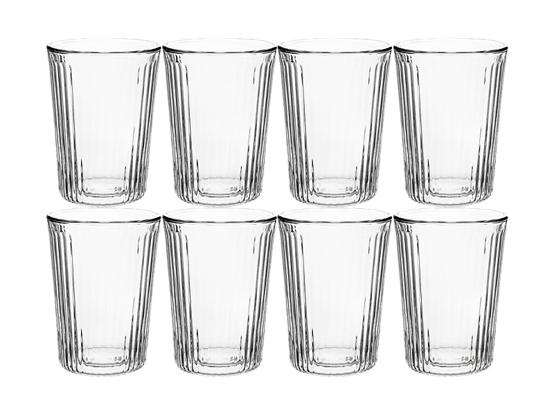 Maxwell & Williams Blend Stripey Double Wall Cup Set 8 Clear 250ml