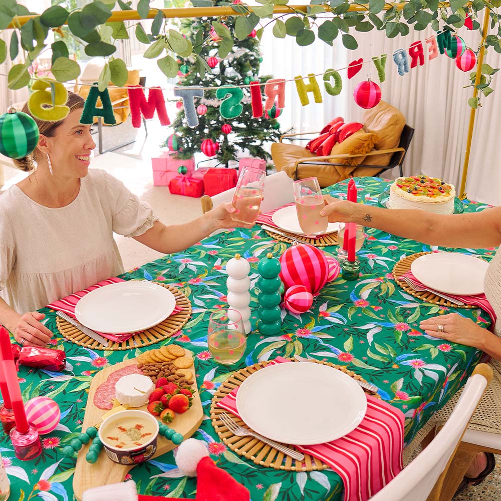 Annabel Trends Linen Cotton Tablecloth Gum Blossom Medium 138cm x 240cm