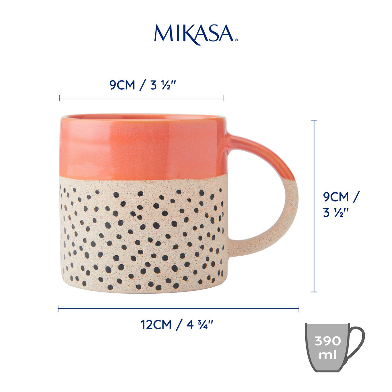 Mikasa Stoneware Mug 390ml (Orange Glaze)
