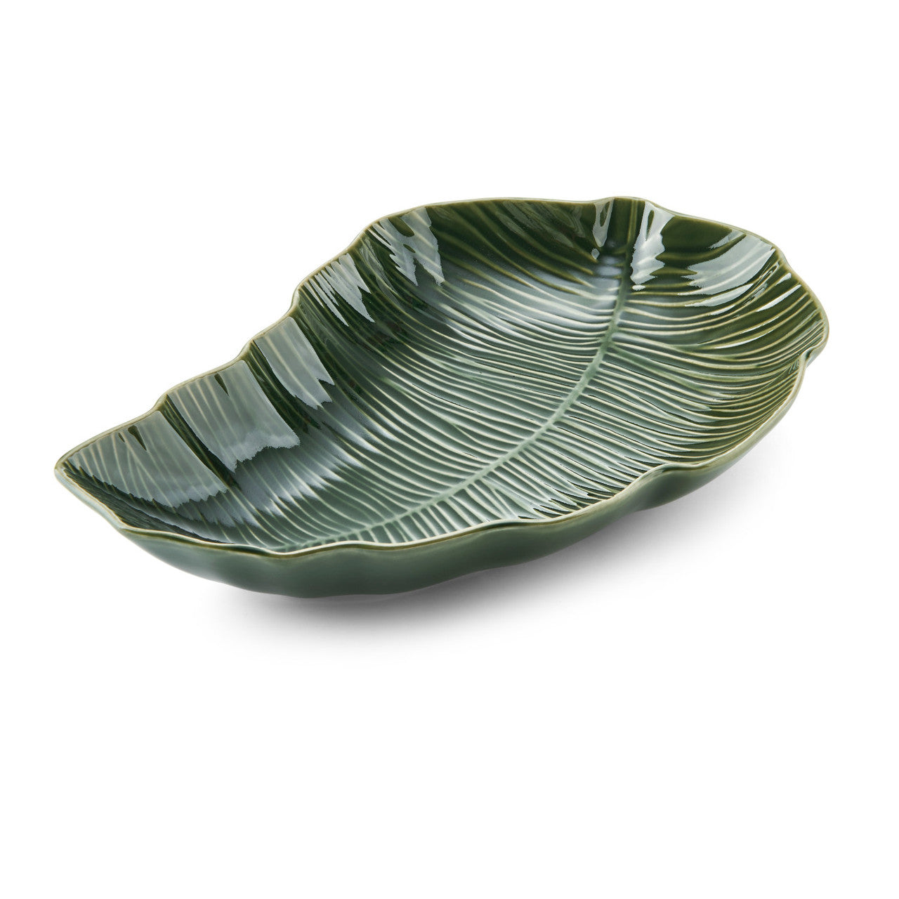 Mikasa Jardin Stoneware Leaf Serving Dish 30cm (Green)