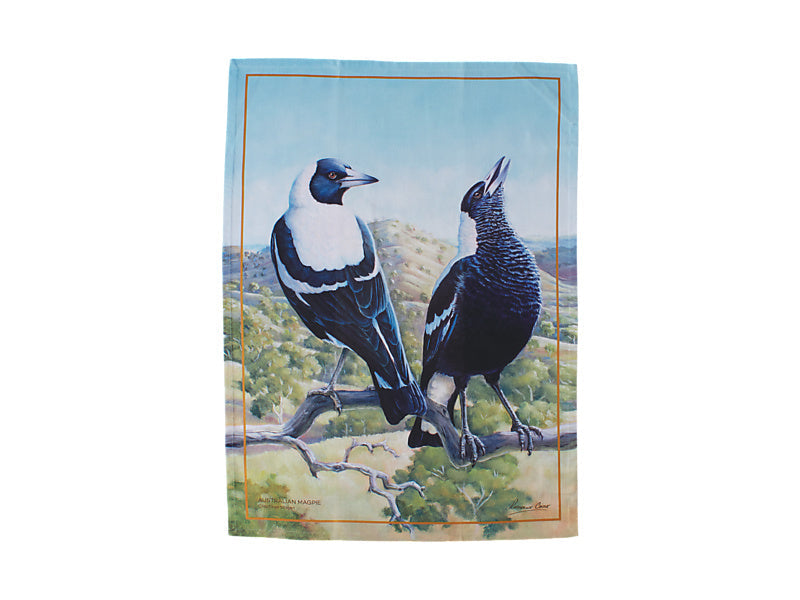 Maxwell & Williams Birds of Australia KC 10yr Anniversary Tea Towel Magpie 50 x 70cm