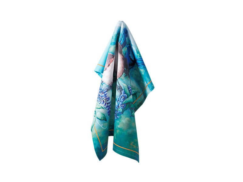 Maxwell & Williams Birds of Australia KC 10yr Anniversary Tea Towel Rose Robin 50 x 70cm