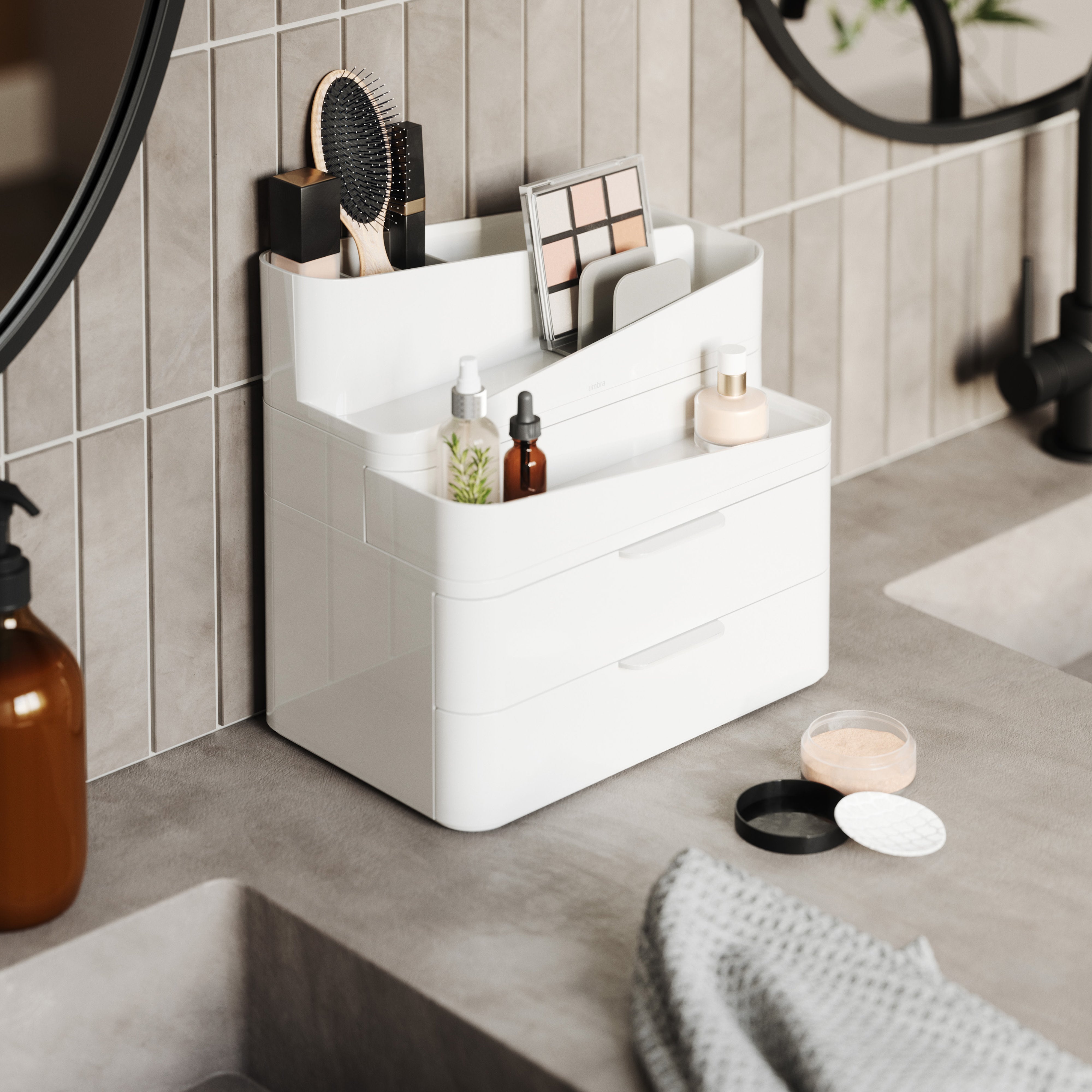 Umbra Glam Organiser Large White & Grey