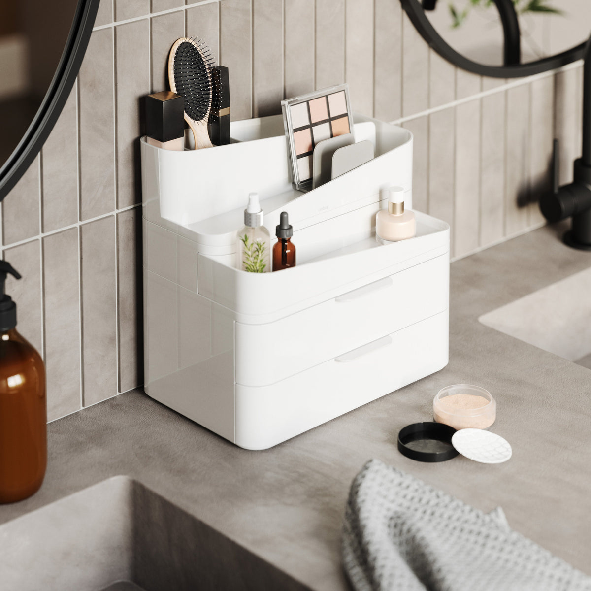 Umbra Glam Organiser Large White & Grey