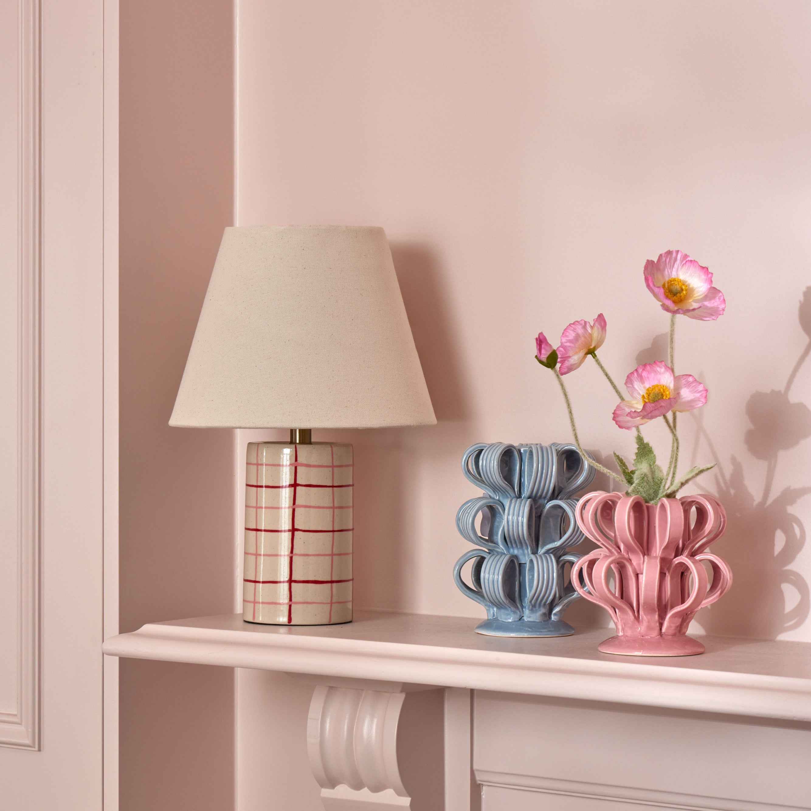 Emporium Zadie Table Lamp Ivory & Red