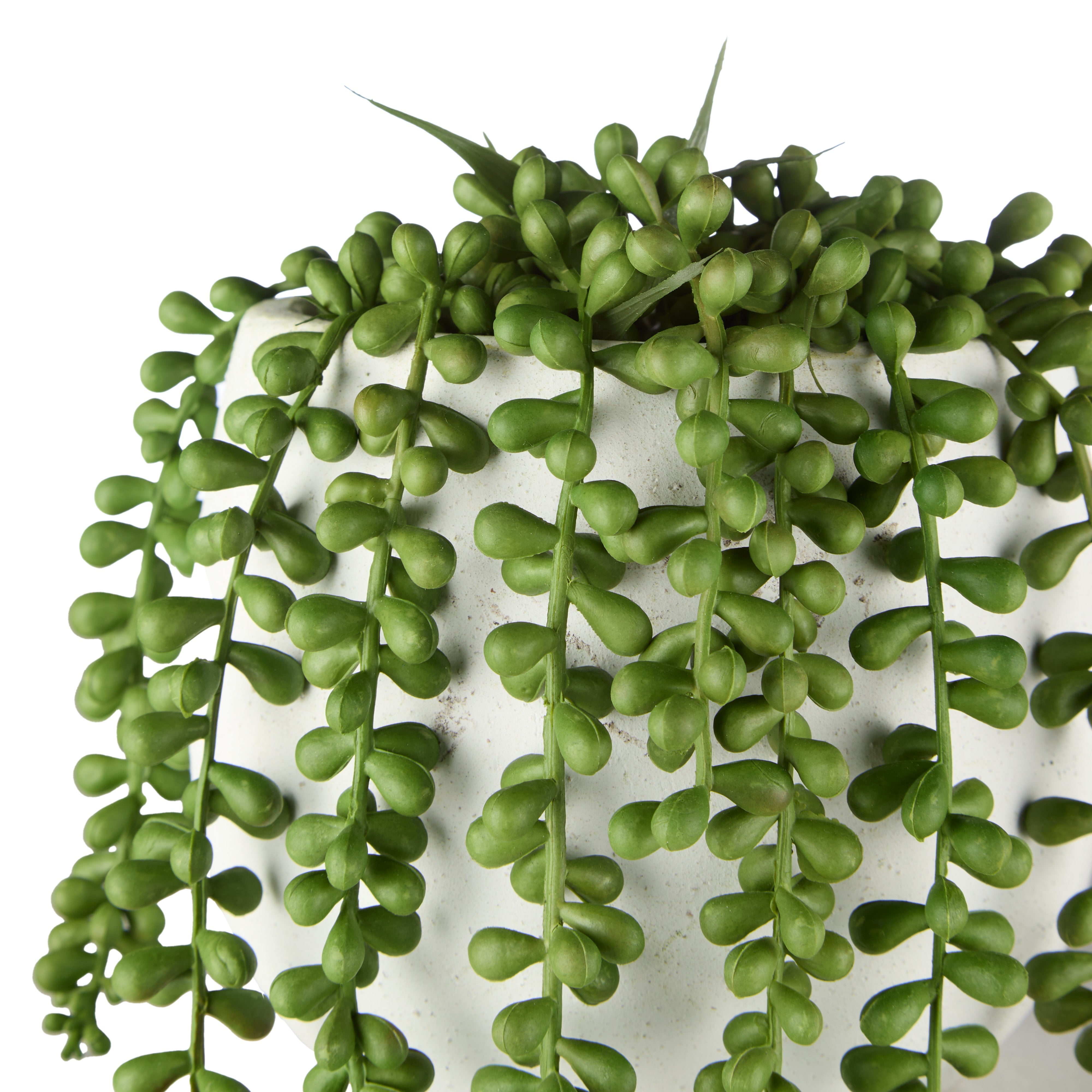 Rogue Hanging Pearls - Tub Pot Green & White 66cm