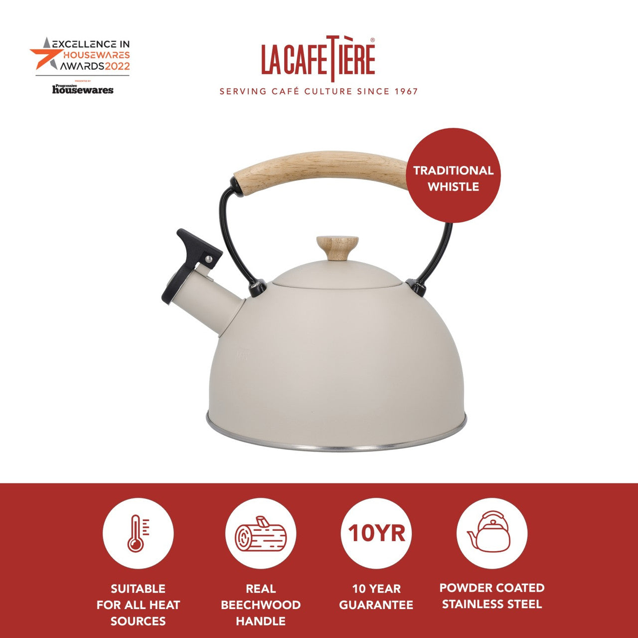 La Cafetière Whistling Kettle 1.6L (Latte)