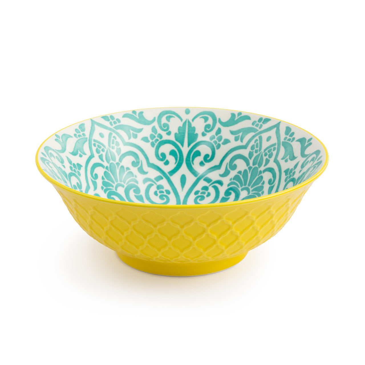 Mikasa Stoneware Ramen Bowl 21cm (Yellow & Blue Geometric)