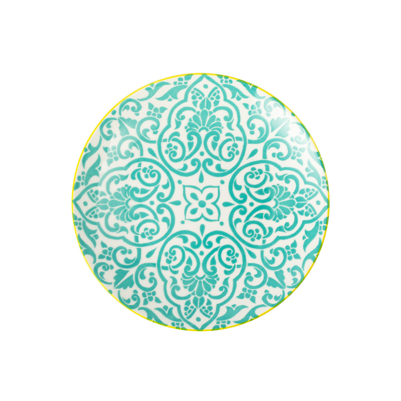 Mikasa Stoneware Side Plate 18cm (Yellow & Blue Geometric)