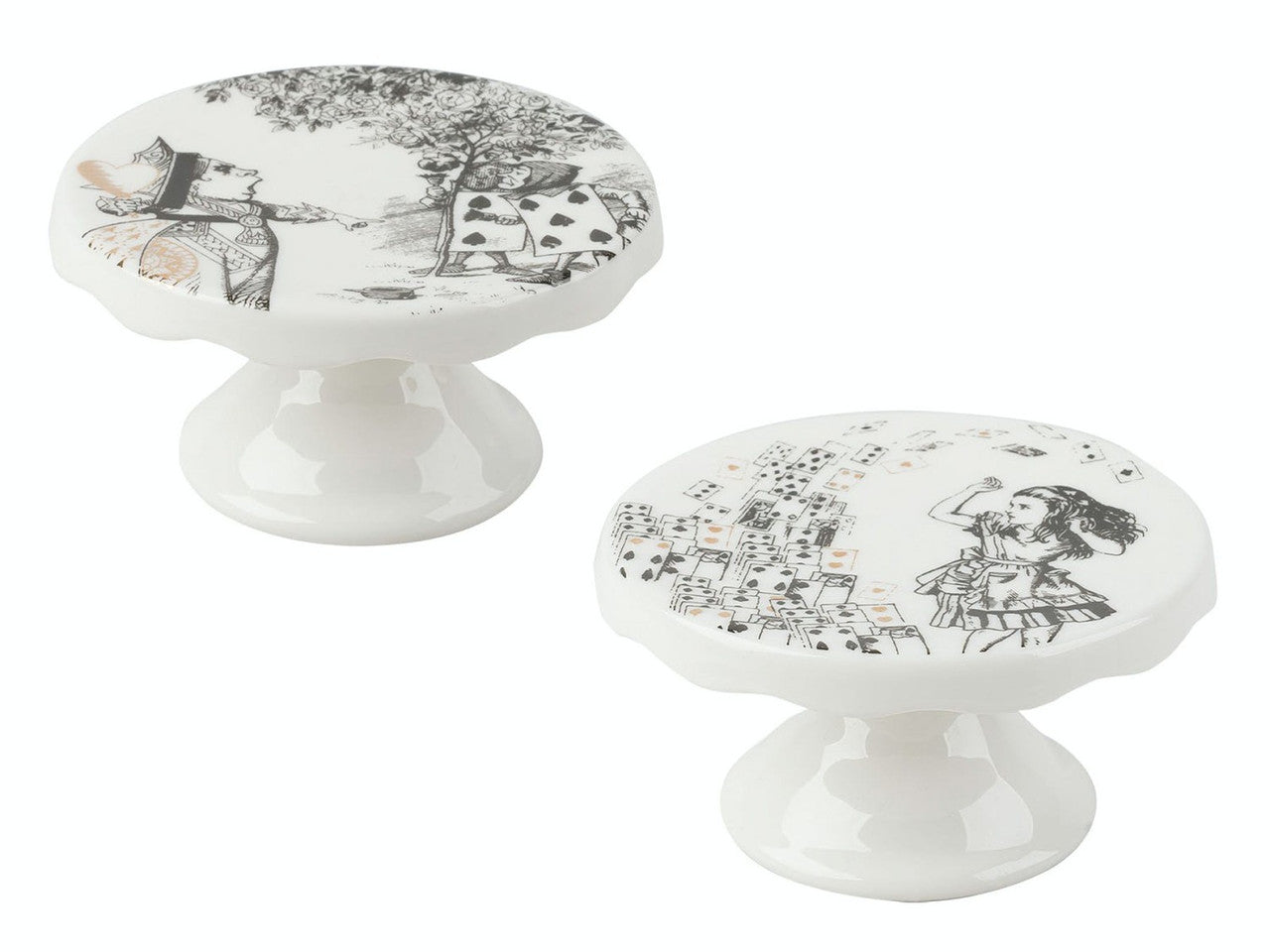V&A Alice in Wonderland Mini Cake Pedestal Set of 2 10cm