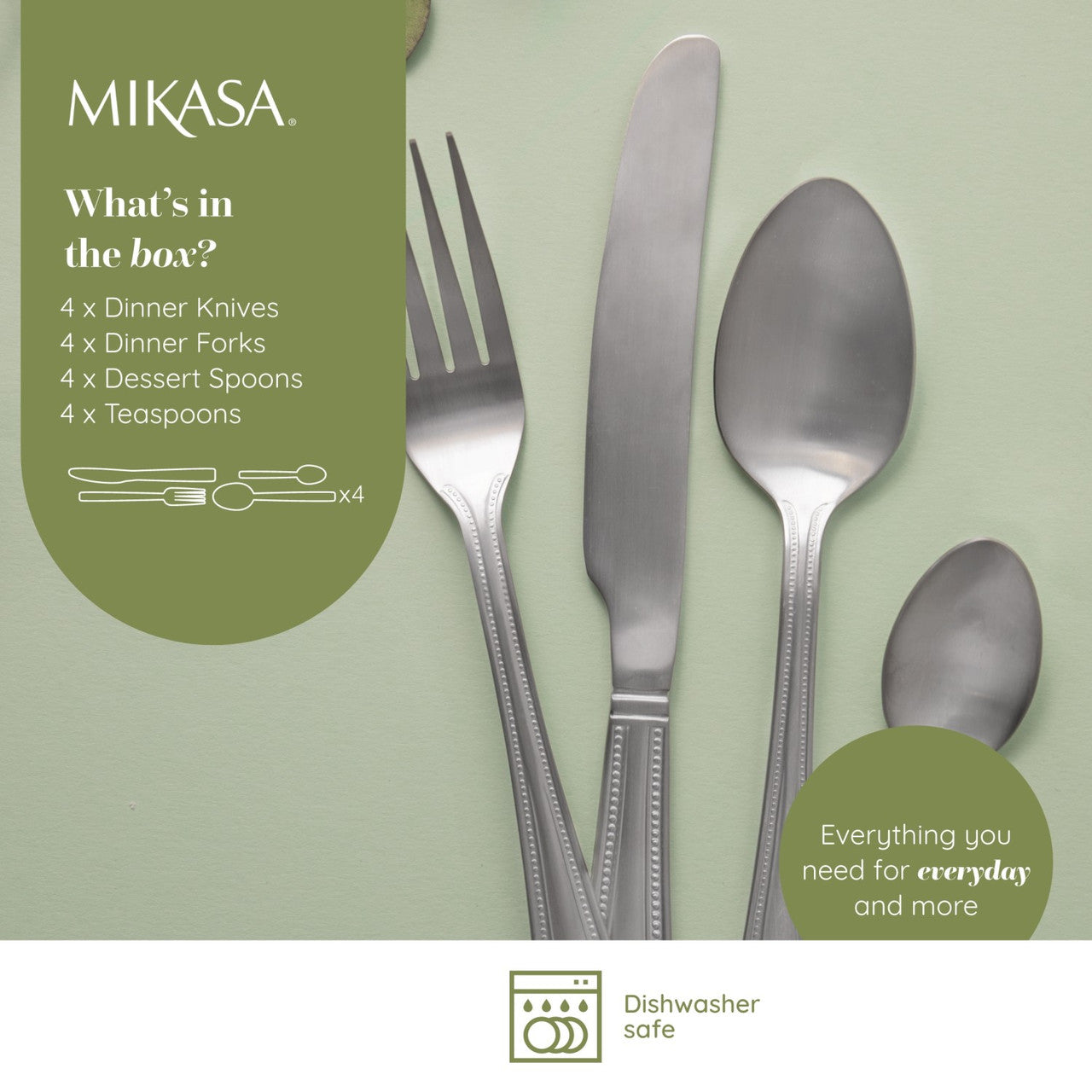 Mikasa Portobello Stainless Steel Cutlery Set 16 Piece