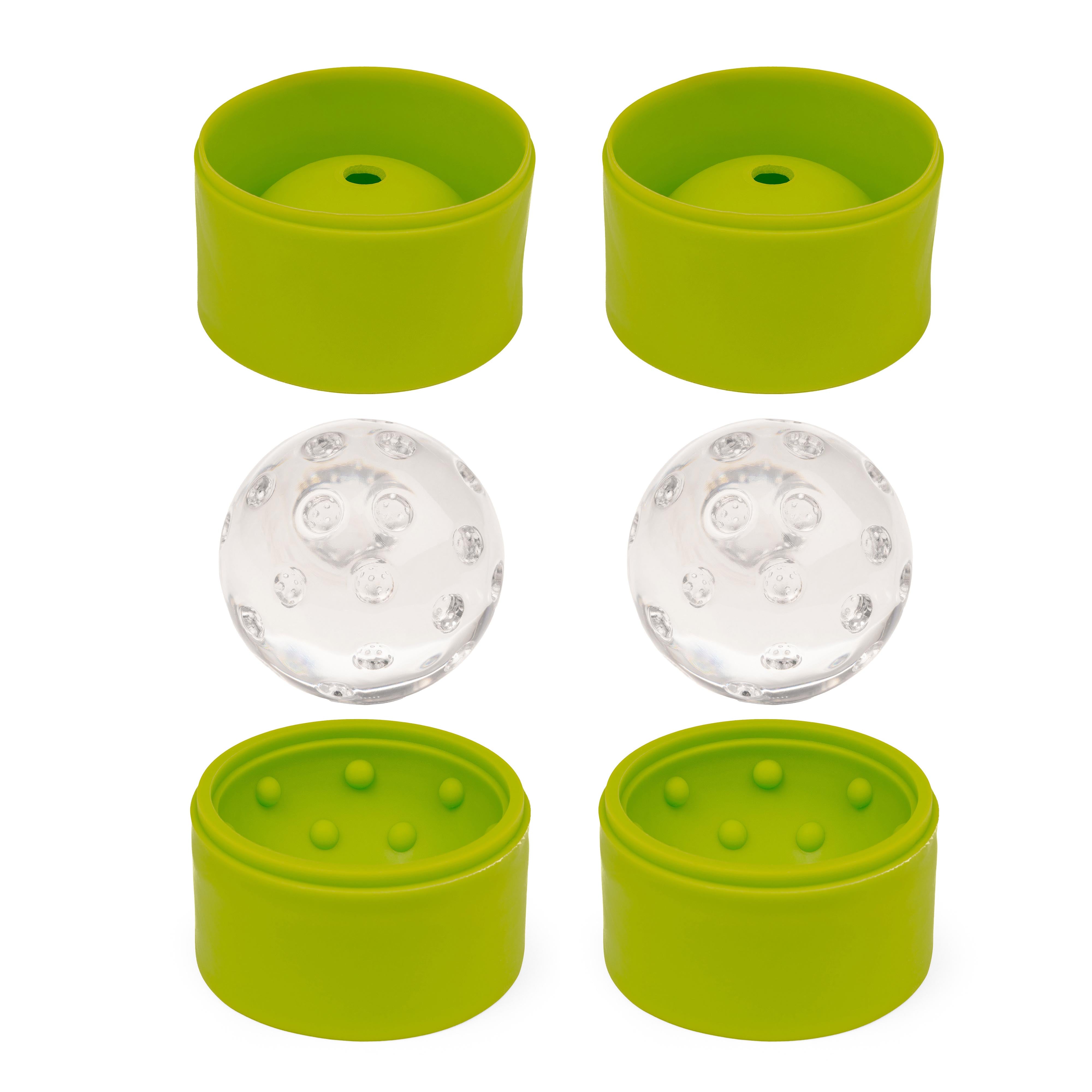 Kikkerland Pickleball Ice Ball Moulds 2 Piece Set Green