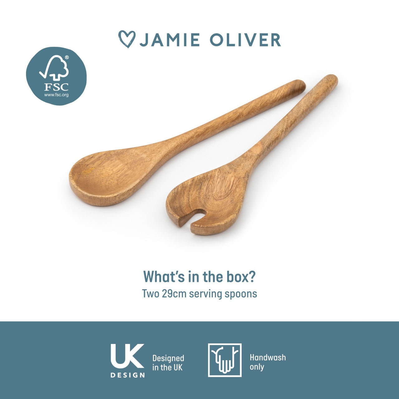 Jamie Oliver Big Love Mango Wood Serving Spoon Set